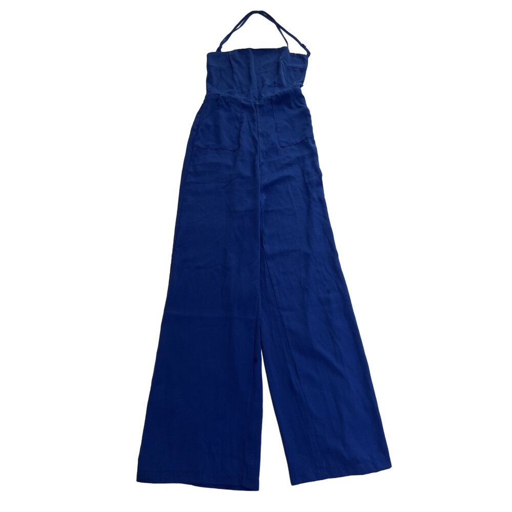 superdown Royal Blue Wide-Leg Jumpsuit